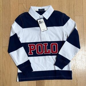 Polo by Ralph Lauren Kids Navy and White Long Sleeve Polo